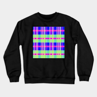 Neon Aesthetic Iagan 1 Hand Drawn Textured Plaid Pattern Crewneck Sweatshirt